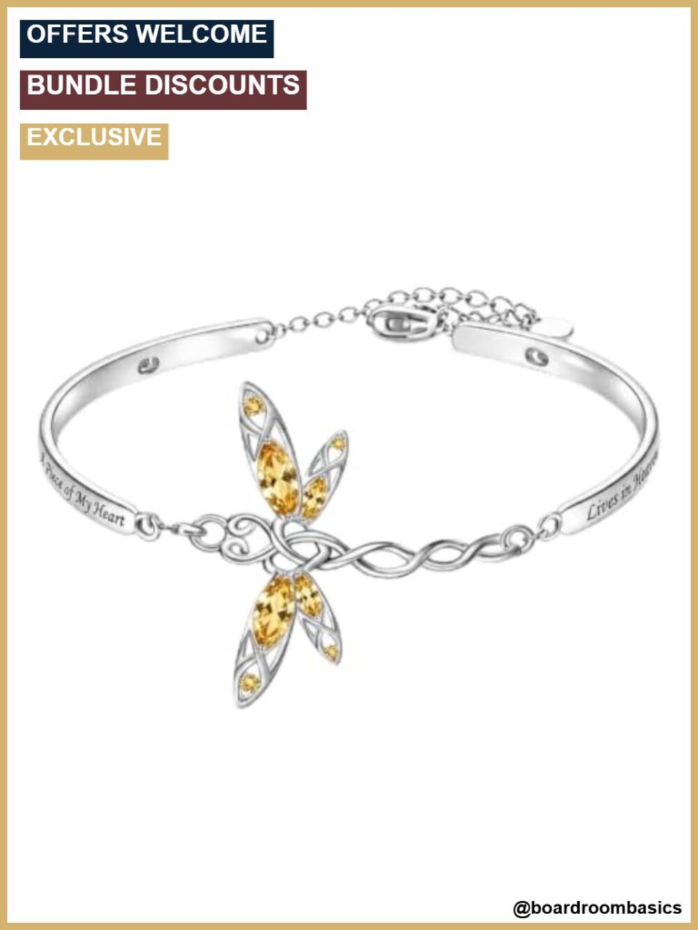 Dragonfly Birthstone Bangle Memorial Bracelet Silver Plated Gift for Women